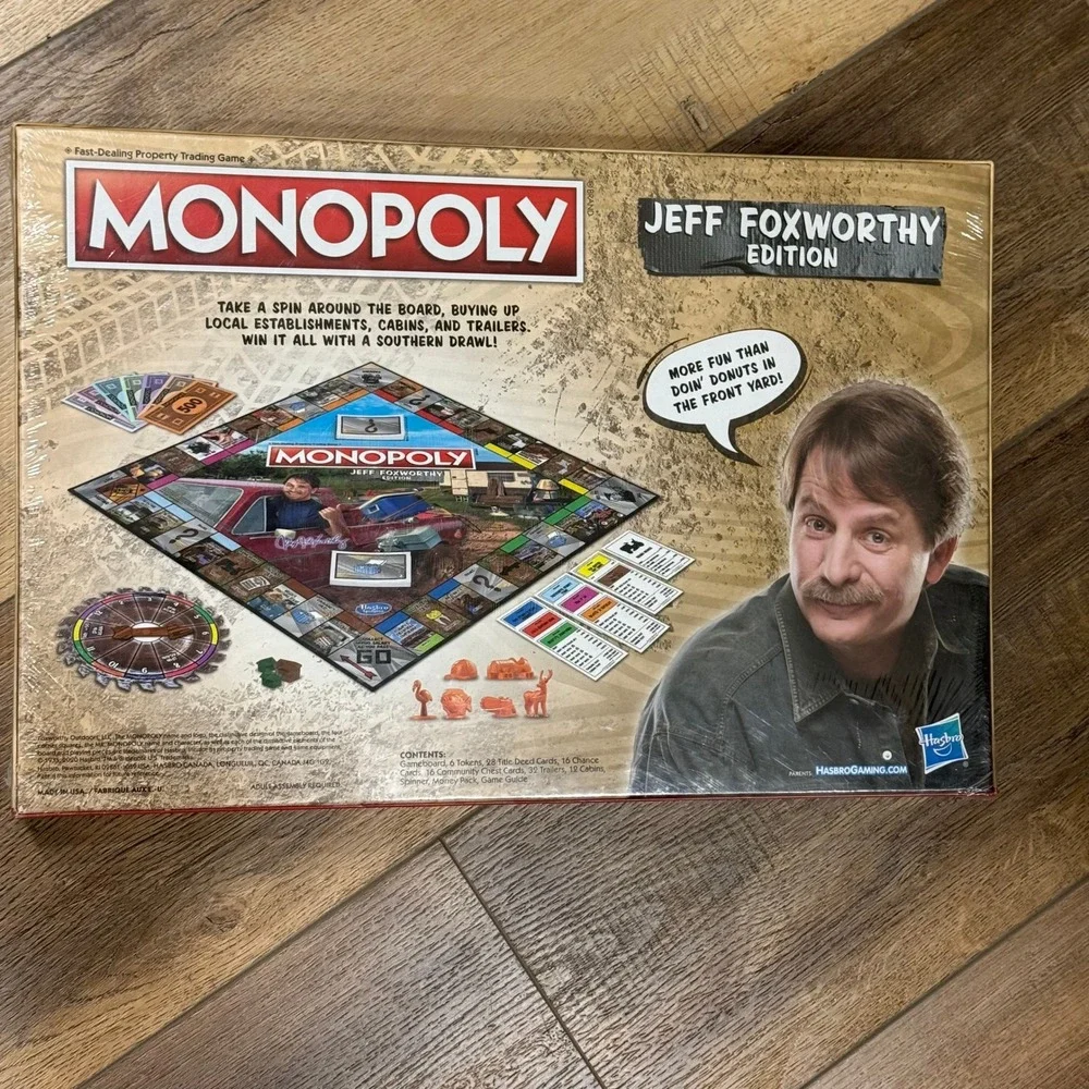 NEW Sealed Monopoly Jeff Foxworthy Edition Board Game Featuring Redneck‎ Humor